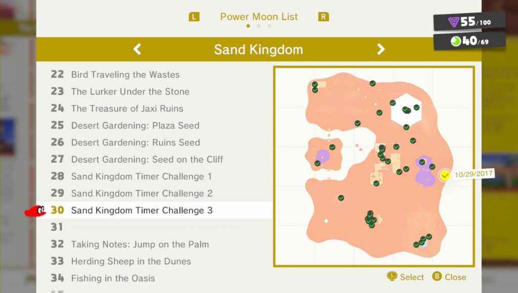 Super Mario Odyssey Power Moon Locations - Sand Kingdom 1-30