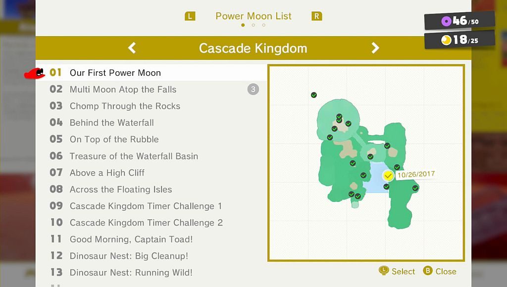 Super Mario Odyssey Power Moon Locations Cascade Kingdom