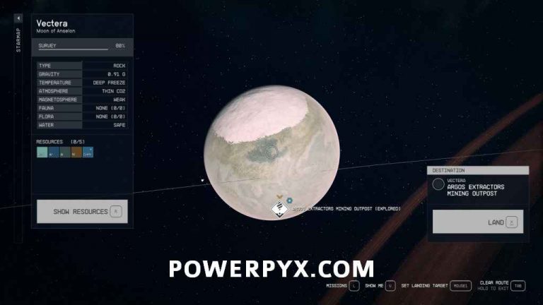 Vectera Map Starfield Back to Vectera Walkthrough