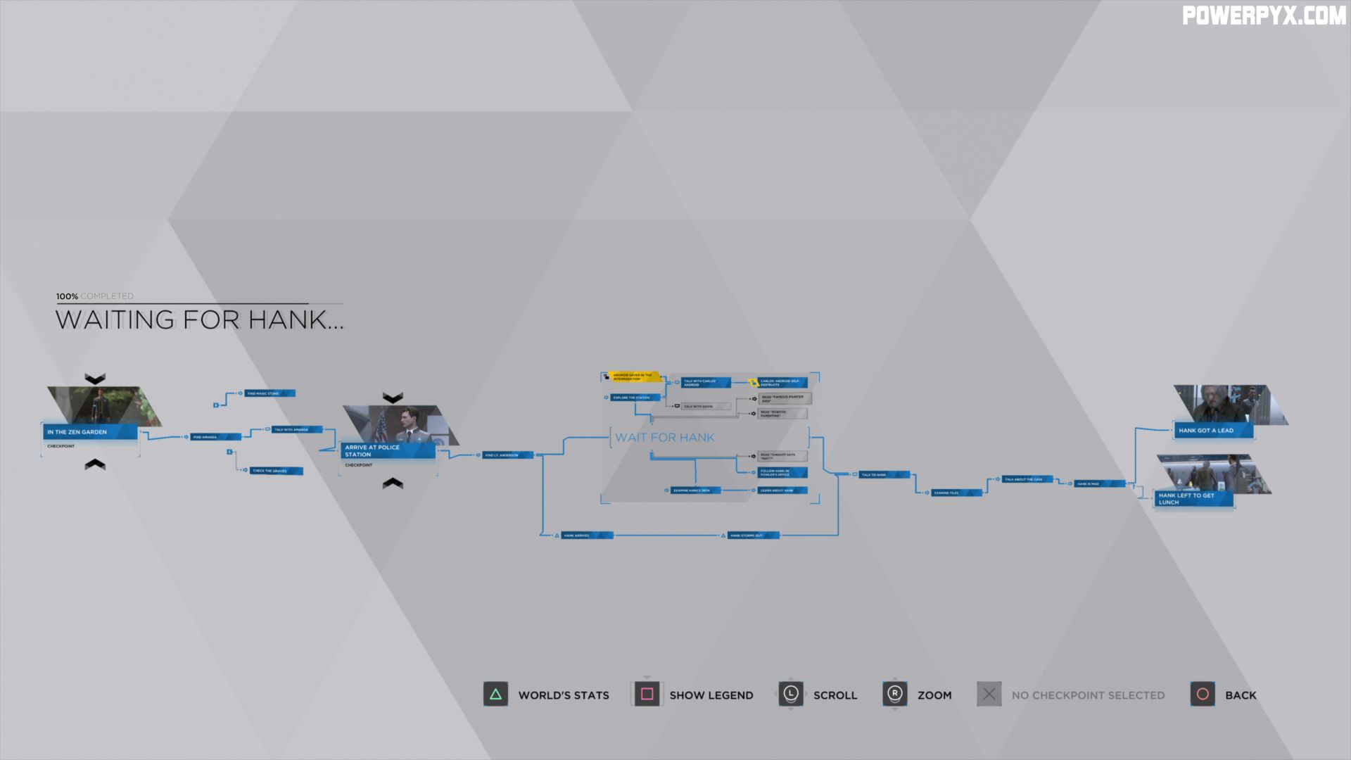 Here’s a quick overview of the 100% complete flowchart for Waiting for Hank. 