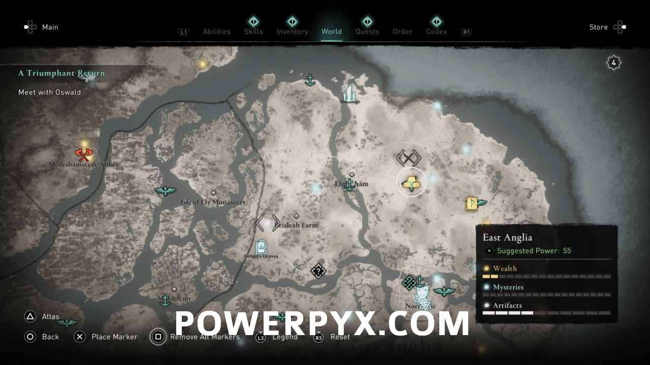 All Assassin's Creed Valhalla East Anglia Abilities locations map - Polygon