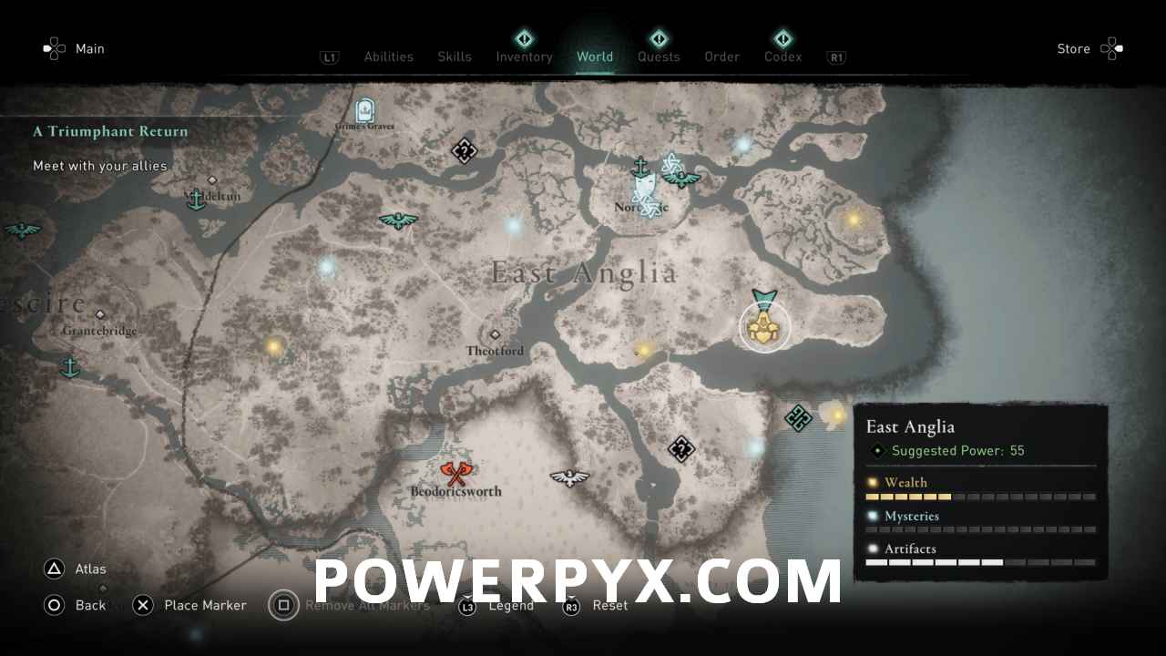 All Assassin's Creed Valhalla East Anglia Abilities locations map - Polygon