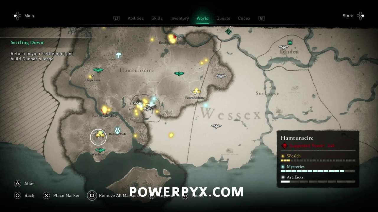 All Assassin's Creed Valhalla Hamtunscire Wealth, Mysteries, and Artifacts  locations map - Polygon