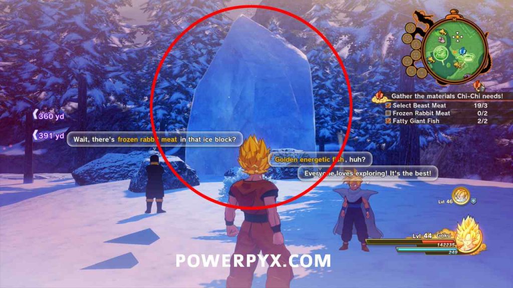 Dragon Ball Z Kakarot Where to find Frozen Rabbit Meat Location
