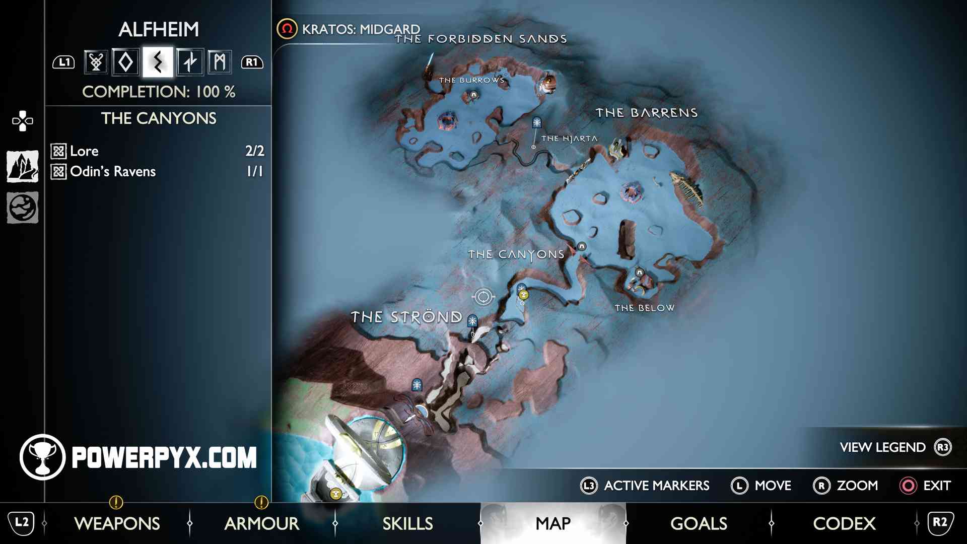 GoW Ragnarok Interactive Map