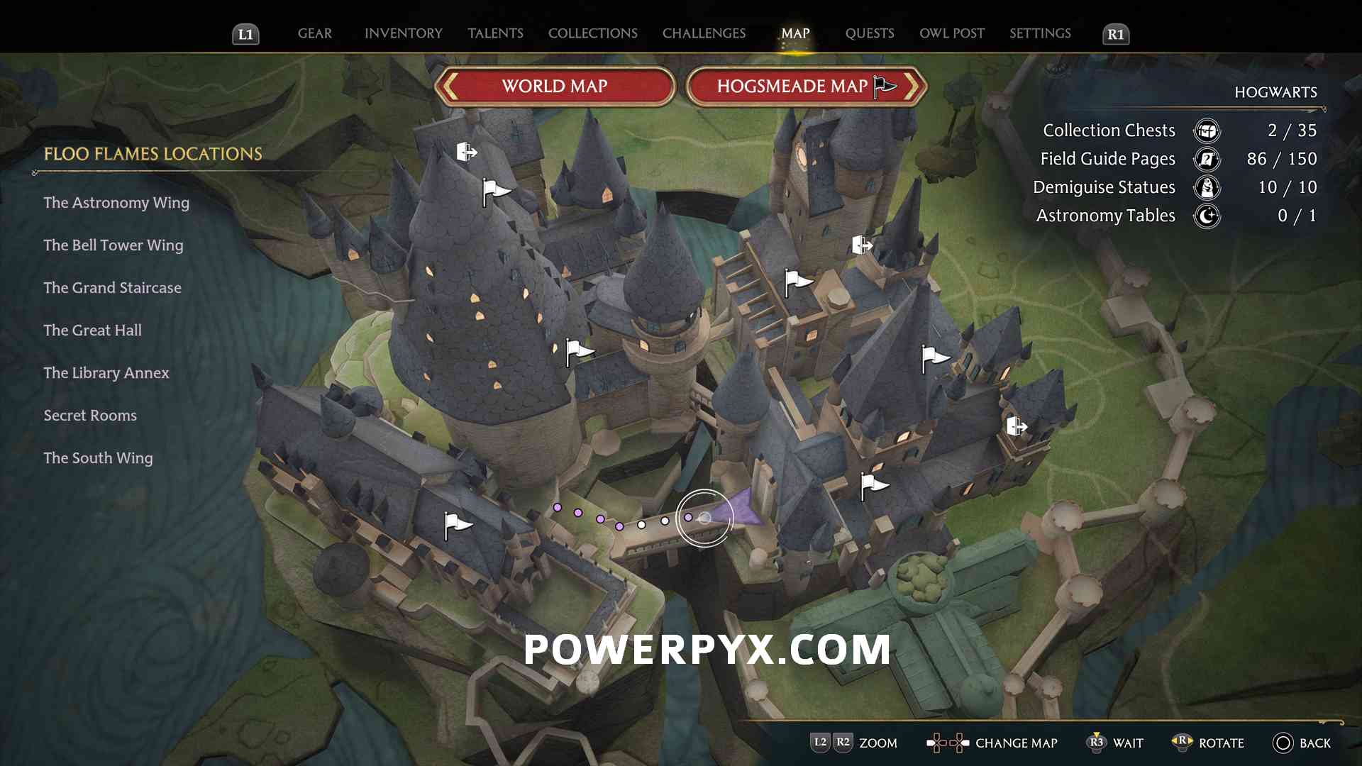 How do you solve the brazier puzzle on the bridge in Hogwarts Legacy?