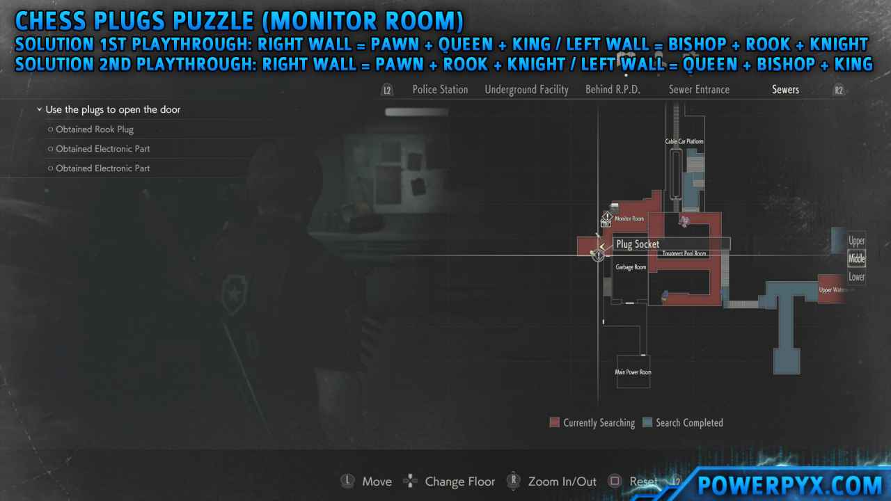 Resident Evil 2 Claire walkthrough: Sewers – Find the Plugs, solve the  chess puzzle, G (Stage 2) - Polygon