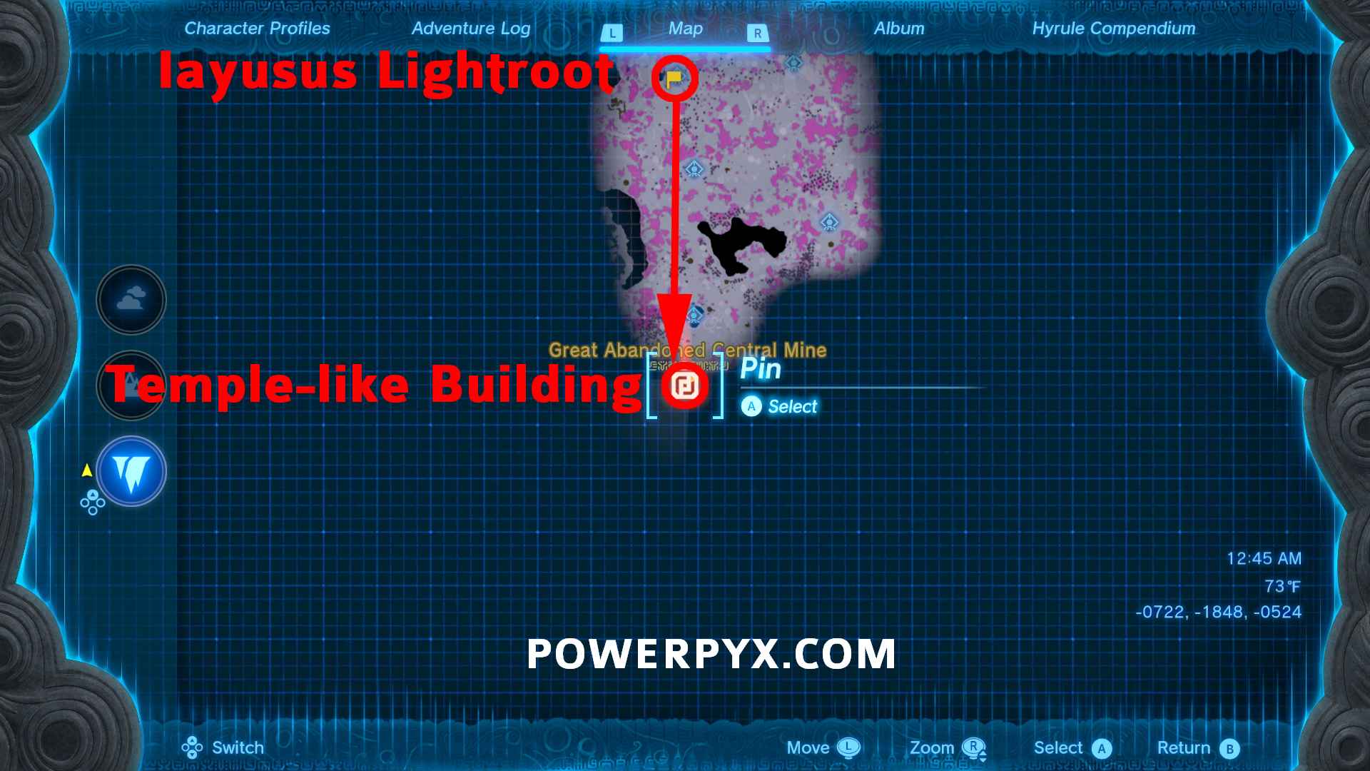 TotK, Depths (Underground) Map - All Lightroot Locations