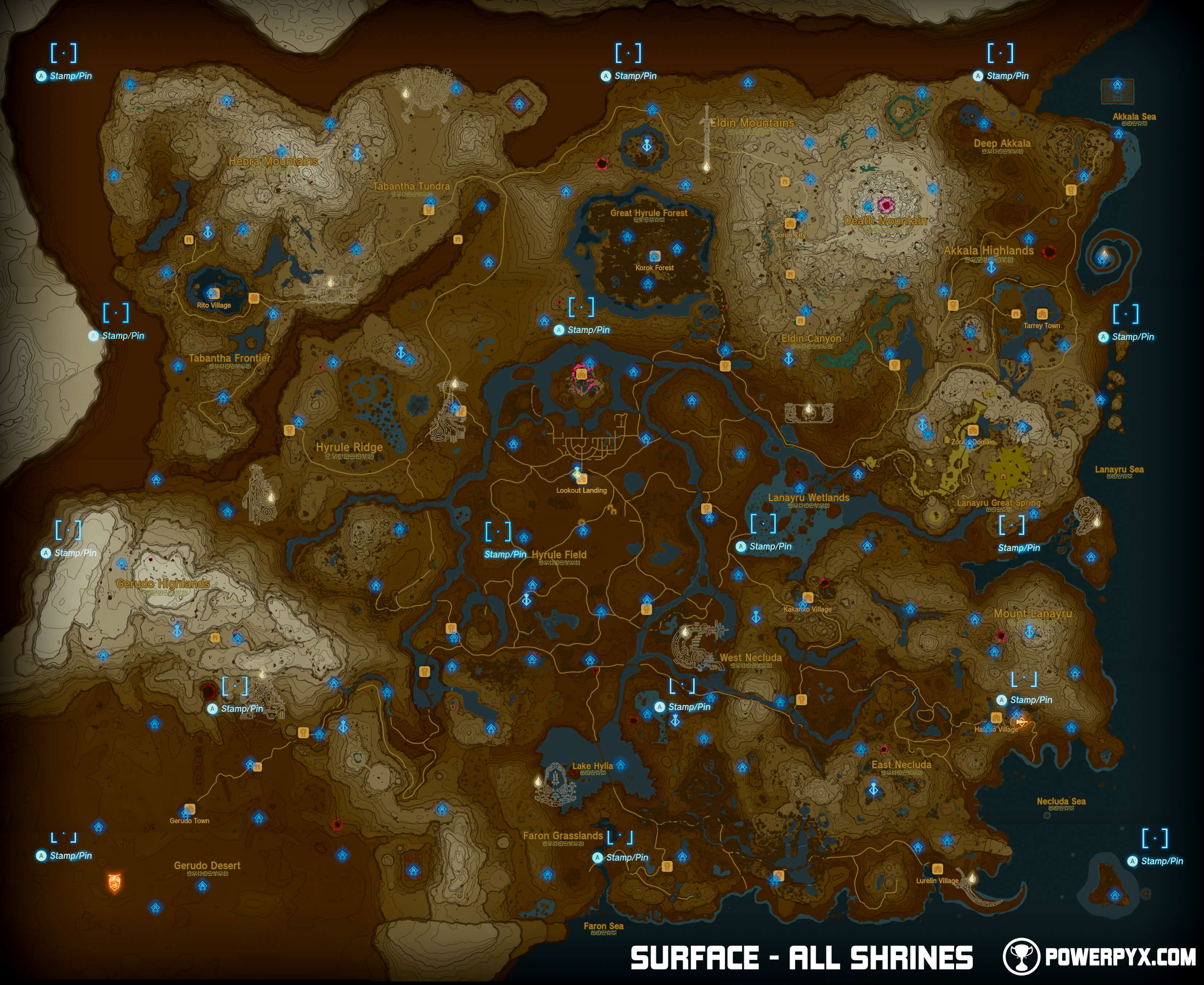 TotK, Depths (Underground) Map - All Lightroot Locations